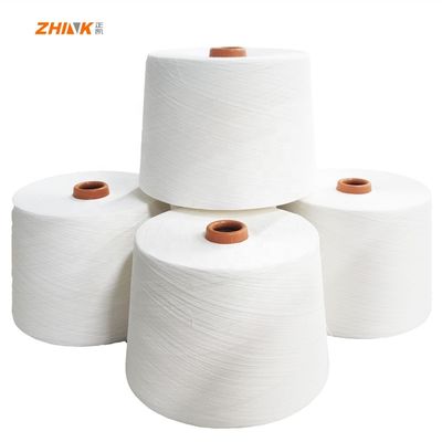 NE32/1 Siro Compact Yarn GRS FSC 70% Poliéster reciclado 30% Livaeco para tejido Blanco en bruto