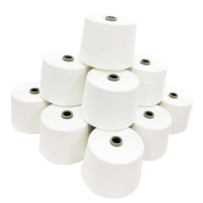 MVS Poliéster/Modal 50/50 65/35 80/20 Ne20/1 Hilados de vórtice para tejidos de punto de espuma Blanco crudo