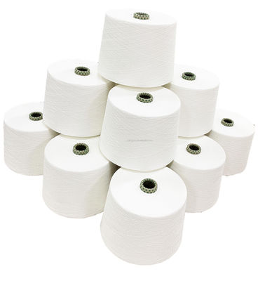 Hilados blancos crudos 60S Siro Compact Spun mezclados de fibra de bambú