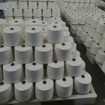 32s 90% poliéster 10% viscosa 90/10 anillo espumado PV de hilados mezclados de materia prima blanca para tejido y punto