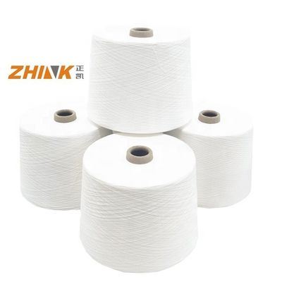 NE20/1 Hilados compactos para tejido y tejer, de color blanco crudo, de poliéster 80% y viscosa 20%